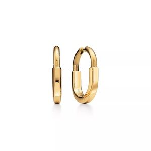 Tiffany Lock Earrings in Yellow Gold, Medium